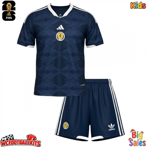 Scotland Replica Home Stadium Kit for Kids World Cup 2026 Short Sleeve (+ pants)